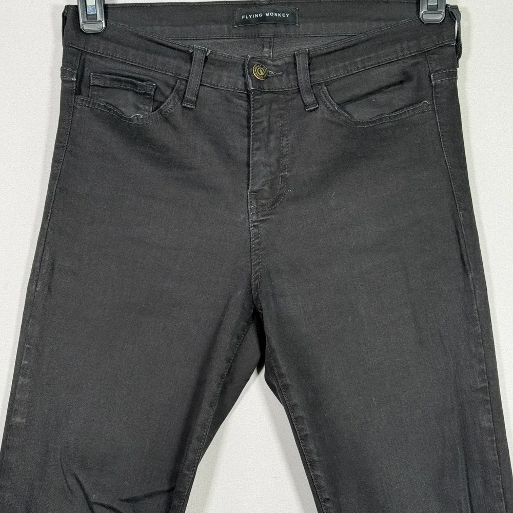 Flying Monkey High Rise Ankle Skinny Jeans‎ Size 27 Black Denim Pants - Picture 2 of 13
